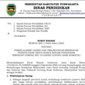 Disdik Purwakarta Terapkan Pembelajaran Daring Imbas Sebaran Abu Vulkanik
