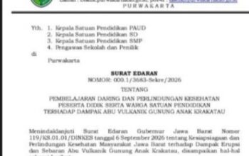 Disdik Purwakarta Terapkan Pembelajaran Daring Imbas Sebaran Abu Vulkanik